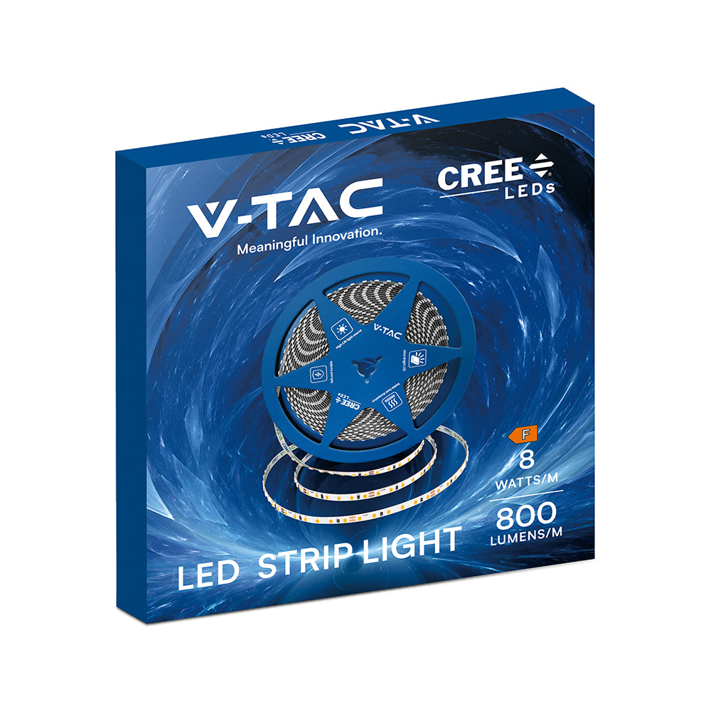 8W Taśma LED / Chip CREE / Barwa:4000K / IP20 / Zasilanie: 24V / Wzmocniony podkład PCB / Rolka:10m / 6 Lat gwarancji