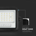 6W Solarny naświetlacz LED z czujnikiem zmierzchu ALTO / Panel z przewodem: 3m / Pilot / Barwa:3w1 / Obudowa: Czarna