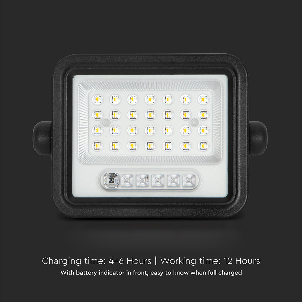 6W Solarny naświetlacz LED z czujnikiem zmierzchu ALTO / Panel z przewodem: 3m / Pilot / Barwa:3w1 / Obudowa: Czarna
