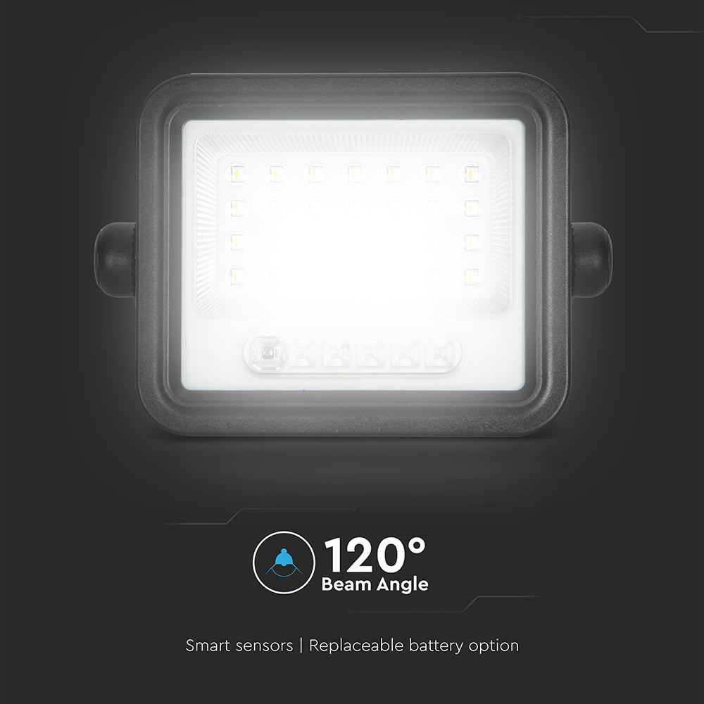 6W Solarny naświetlacz LED z czujnikiem zmierzchu ALTO / Panel z przewodem: 3m / Pilot / Barwa:3w1 / Obudowa: Czarna