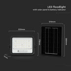 8W Solarny naświetlacz LED z czujnikiem zmierzchu ALTO / Panel z przewodem: 3m / Pilot / Barwa:3w1 / Obudowa: Czarna