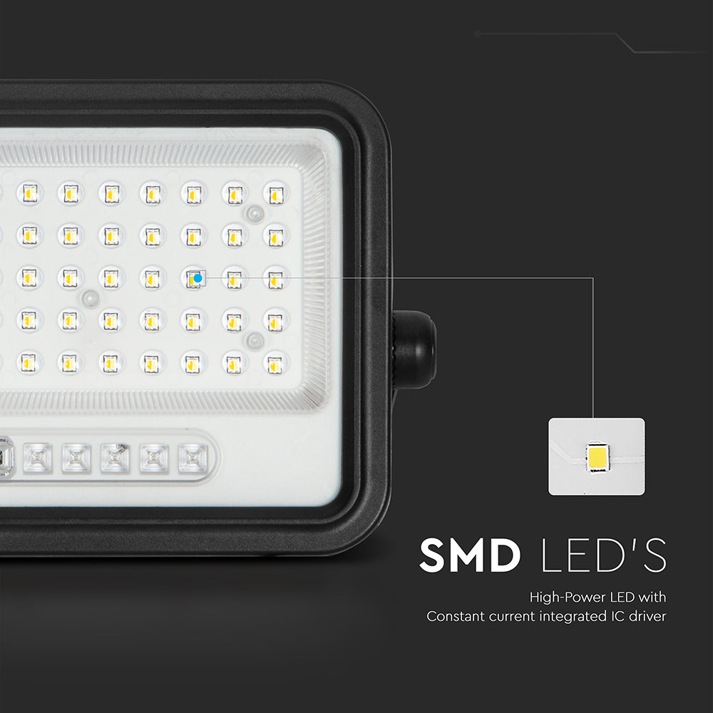 8W Solarny naświetlacz LED z czujnikiem zmierzchu ALTO / Panel z przewodem: 3m / Pilot / Barwa:3w1 / Obudowa: Czarna