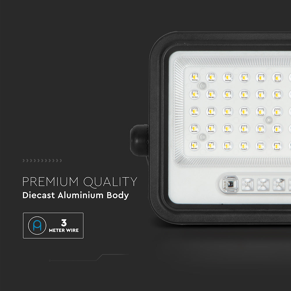 8W Solarny naświetlacz LED z czujnikiem zmierzchu ALTO / Panel z przewodem: 3m / Pilot / Barwa:3w1 / Obudowa: Czarna