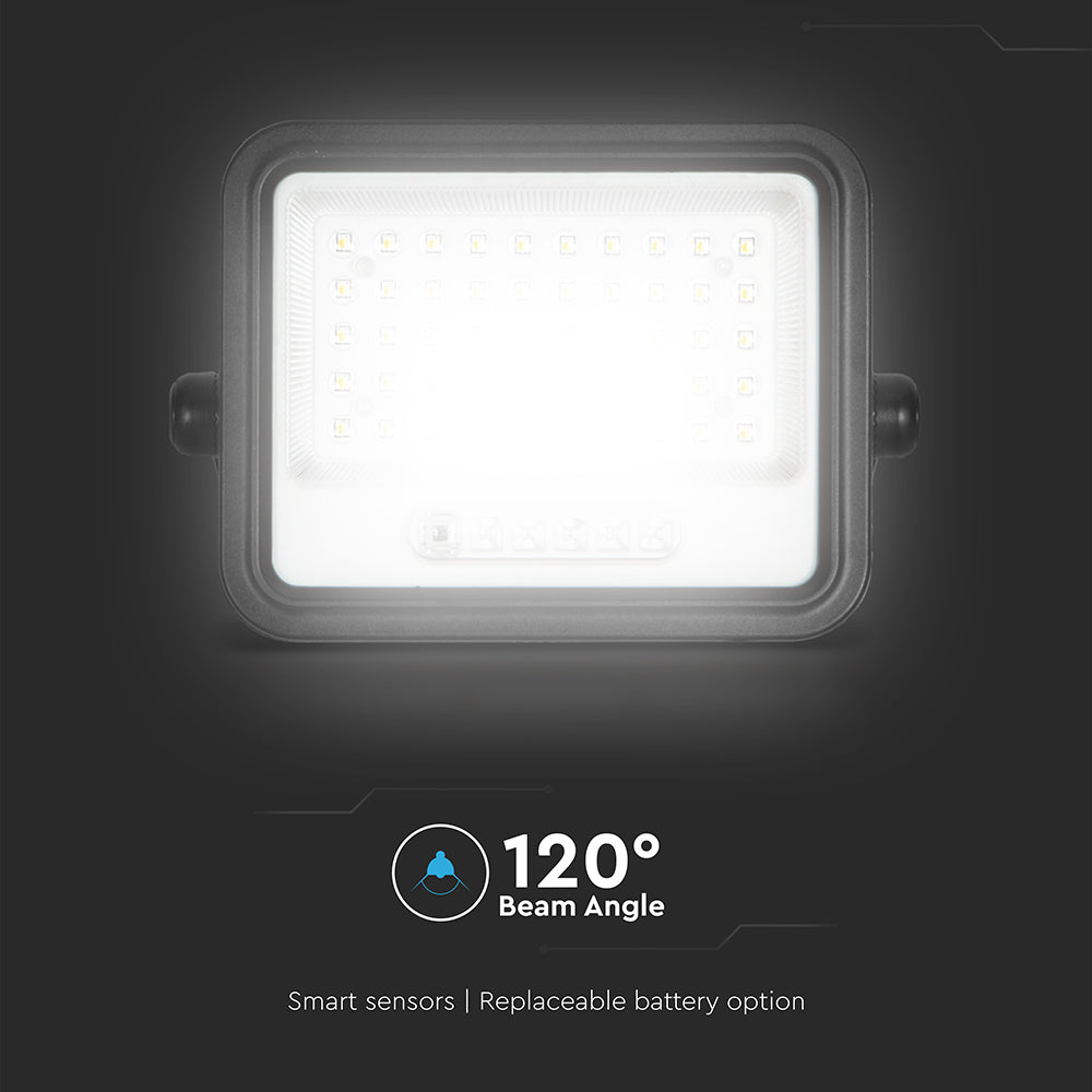 8W Solarny naświetlacz LED z czujnikiem zmierzchu ALTO / Panel z przewodem: 3m / Pilot / Barwa:3w1 / Obudowa: Czarna