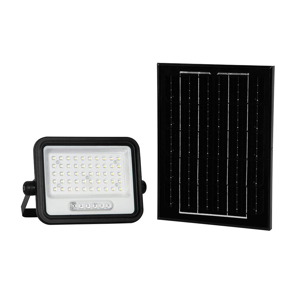 8W Solarny naświetlacz LED z czujnikiem zmierzchu ALTO / Panel z przewodem: 3m / Pilot / Barwa:3w1 / Obudowa: Czarna