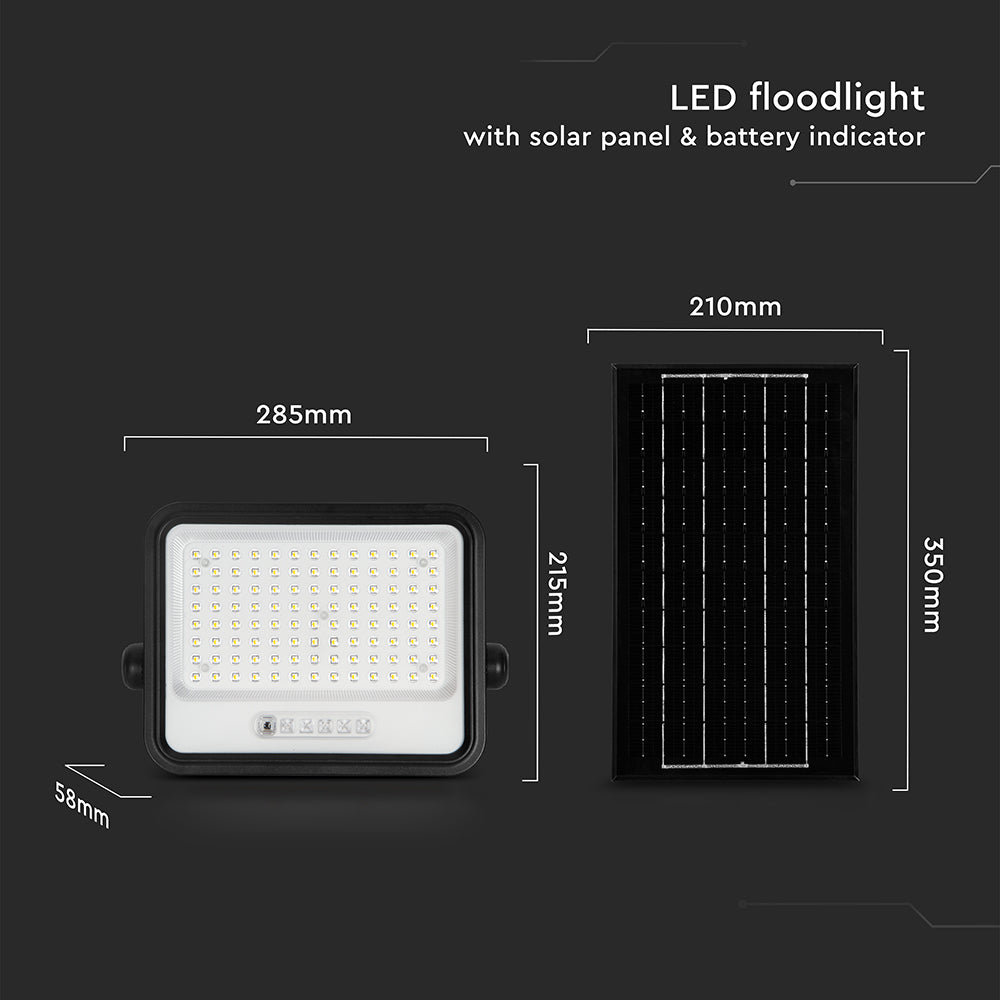 12W Solarny naświetlacz LED z czujnikiem zmierzchu ALTO / Panel z przewodem: 3m / Pilot / Barwa:3w1 / Obudowa: Czarna