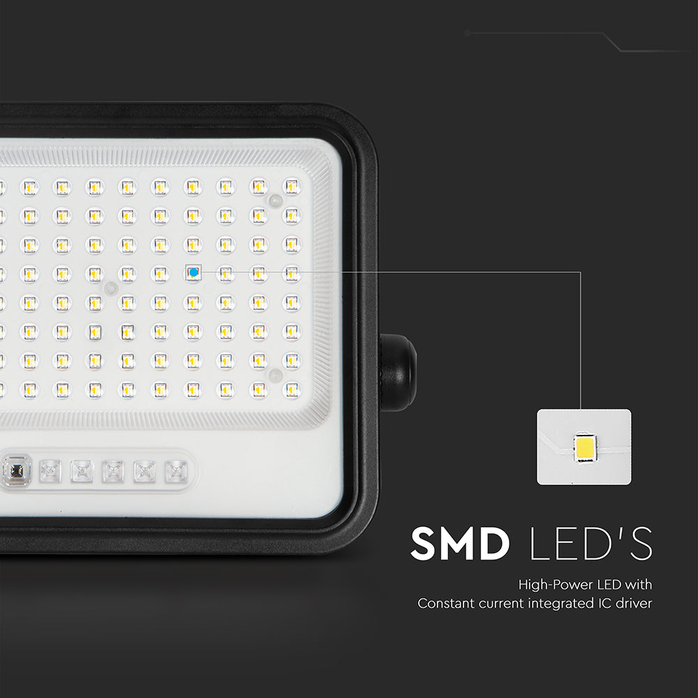 12W Solarny naświetlacz LED z czujnikiem zmierzchu ALTO / Panel z przewodem: 3m / Pilot / Barwa:3w1 / Obudowa: Czarna