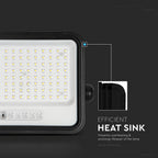 12W Solarny naświetlacz LED z czujnikiem zmierzchu ALTO / Panel z przewodem: 3m / Pilot / Barwa:3w1 / Obudowa: Czarna