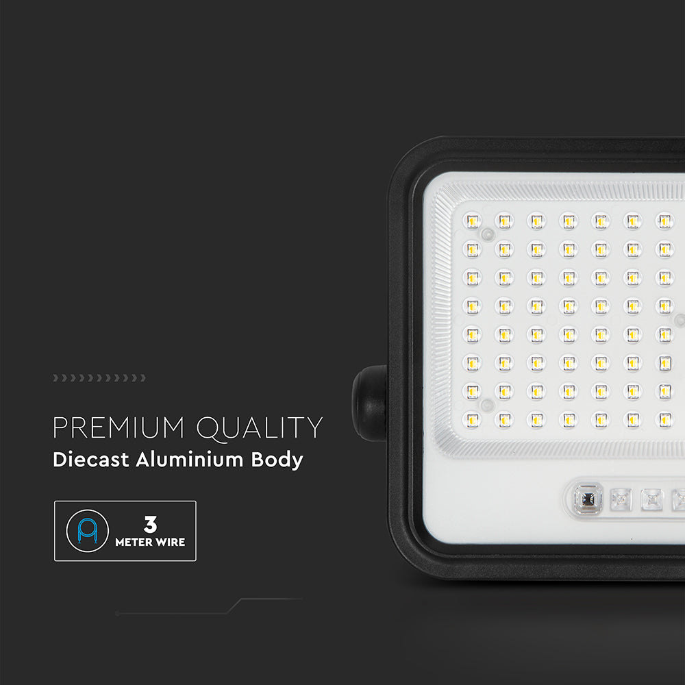 12W Solarny naświetlacz LED z czujnikiem zmierzchu ALTO / Panel z przewodem: 3m / Pilot / Barwa:3w1 / Obudowa: Czarna
