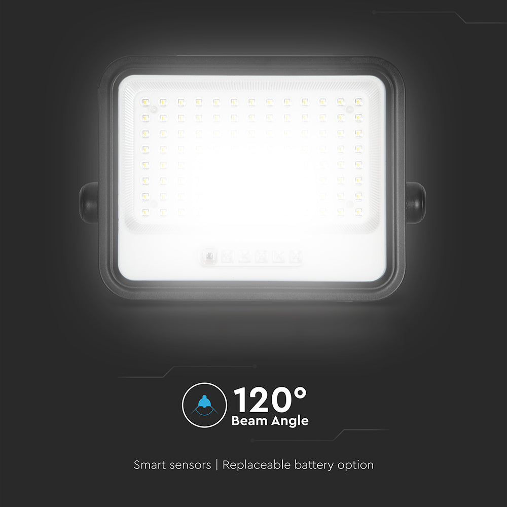 12W Solarny naświetlacz LED z czujnikiem zmierzchu ALTO / Panel z przewodem: 3m / Pilot / Barwa:3w1 / Obudowa: Czarna