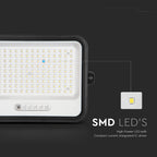 20W Solarny naświetlacz LED z czujnikiem zmierzchu ALTO / Panel z przewodem: 3m / Pilot / Barwa:3w1 / Obudowa: Czarna