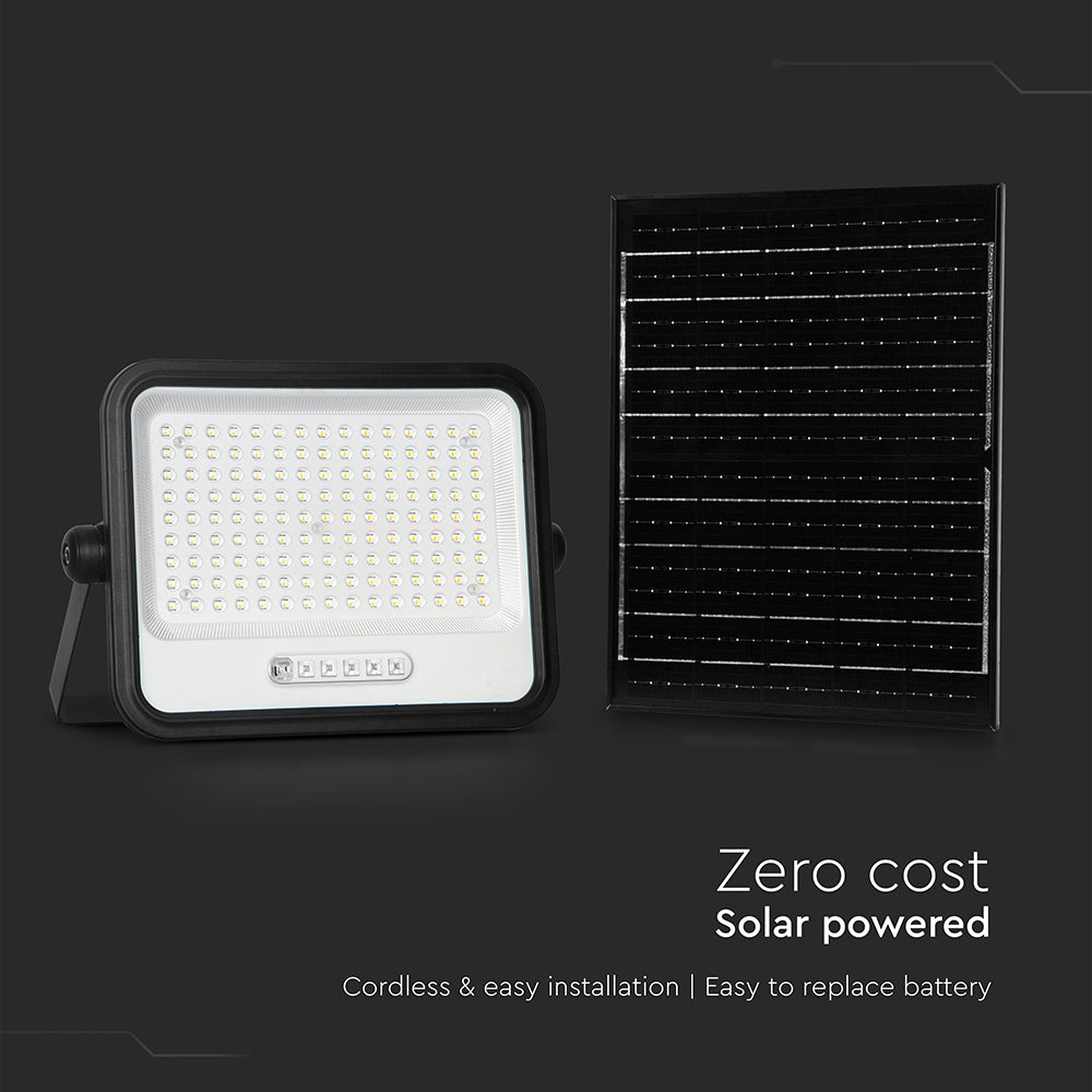 20W Solarny naświetlacz LED z czujnikiem zmierzchu ALTO / Panel z przewodem: 3m / Pilot / Barwa:3w1 / Obudowa: Czarna