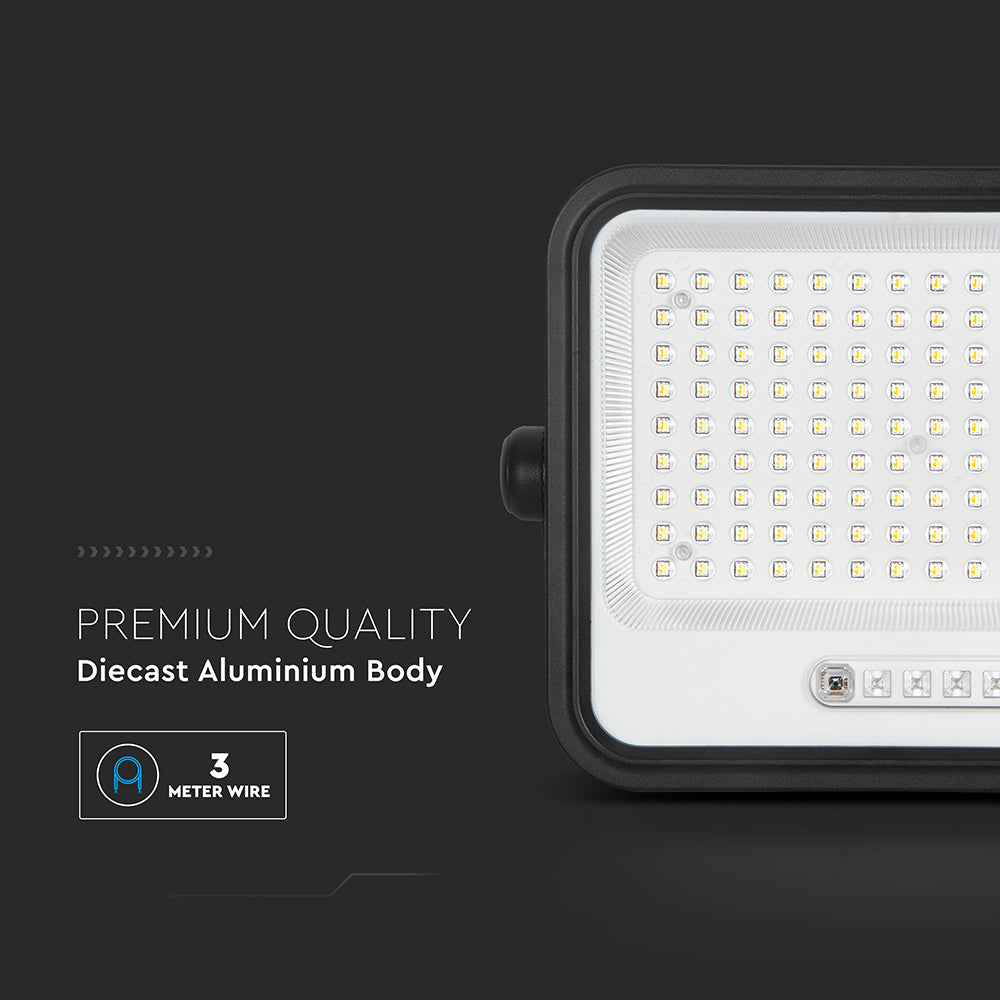 20W Solarny naświetlacz LED z czujnikiem zmierzchu ALTO / Panel z przewodem: 3m / Pilot / Barwa:3w1 / Obudowa: Czarna