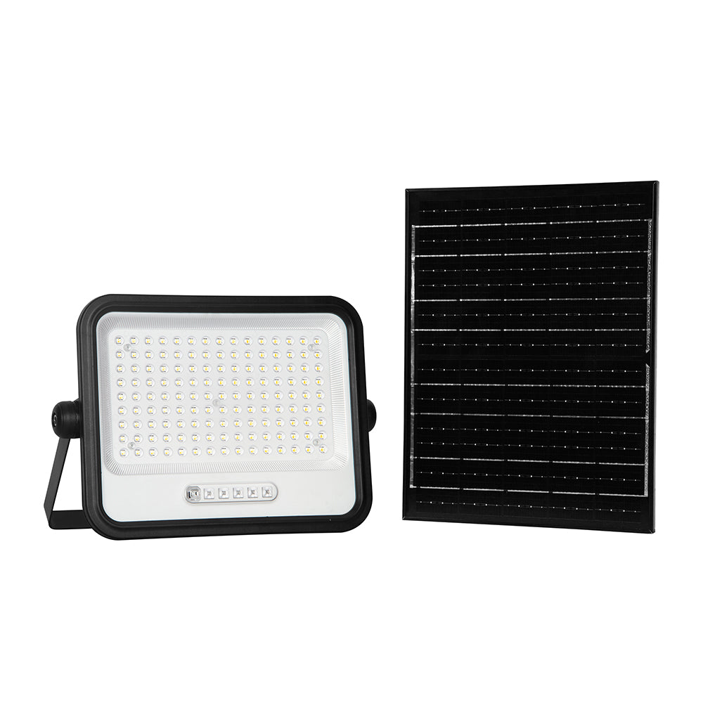20W Solarny naświetlacz LED z czujnikiem zmierzchu ALTO / Panel z przewodem: 3m / Pilot / Barwa:3w1 / Obudowa: Czarna