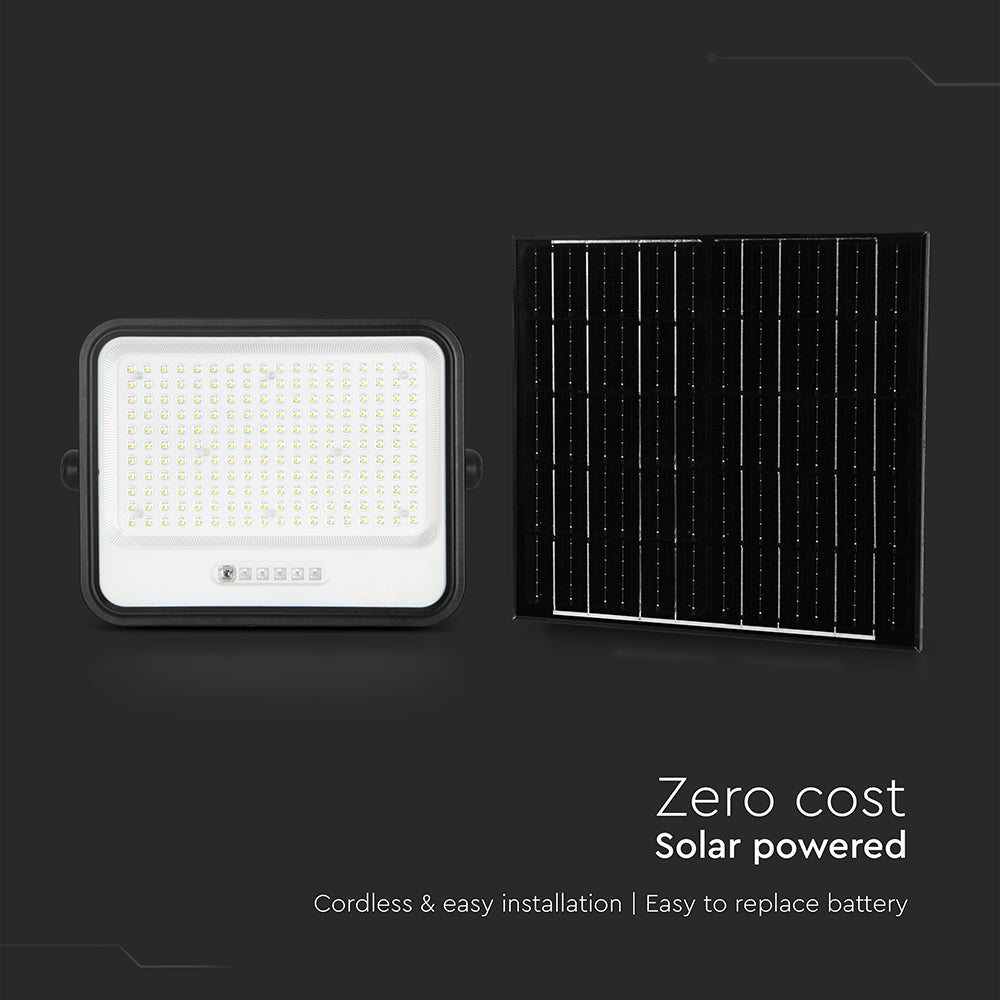 25W Solarny naświetlacz LED z czujnikiem zmierzchu ALTO / Panel z przewodem: 3m / Pilot / Barwa:3w1 / Obudowa: Czarna