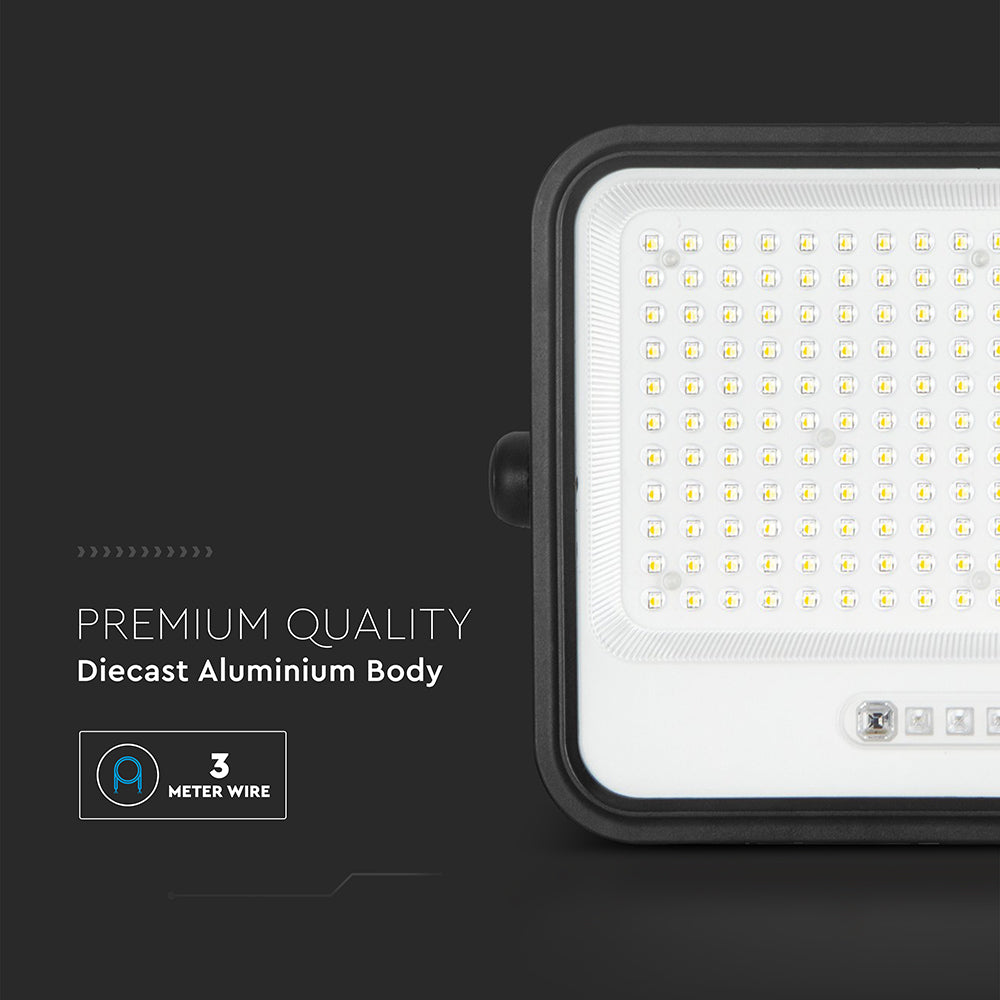 25W Solarny naświetlacz LED z czujnikiem zmierzchu ALTO / Panel z przewodem: 3m / Pilot / Barwa:3w1 / Obudowa: Czarna