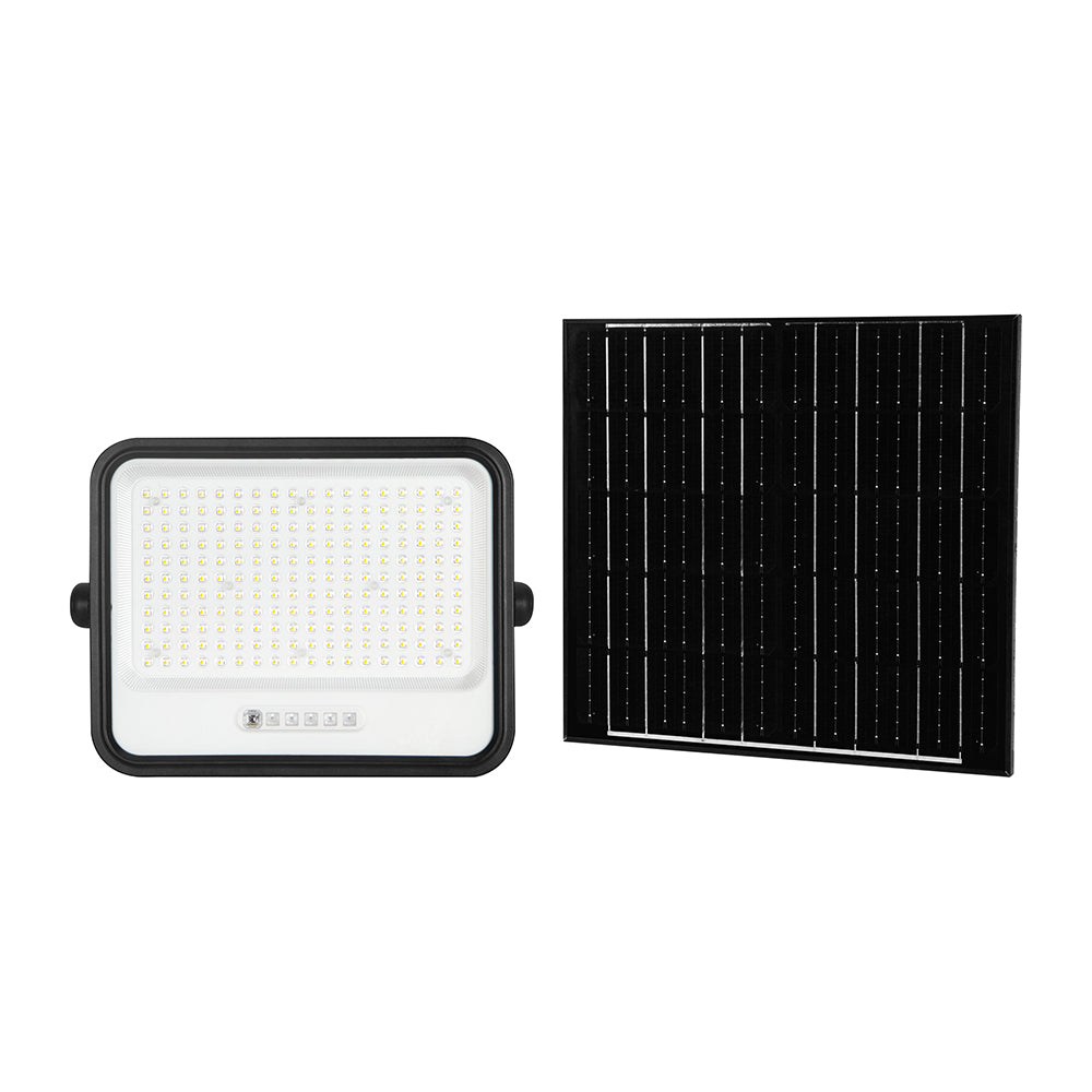 25W Solarny naświetlacz LED z czujnikiem zmierzchu ALTO / Panel z przewodem: 3m / Pilot / Barwa:3w1 / Obudowa: Czarna