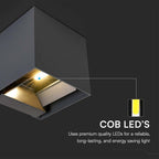 9W Solarna Lampa Ścienna z czujnikiem ruchu / Barwa: 3w1 / Obudowa: Szara / IP65