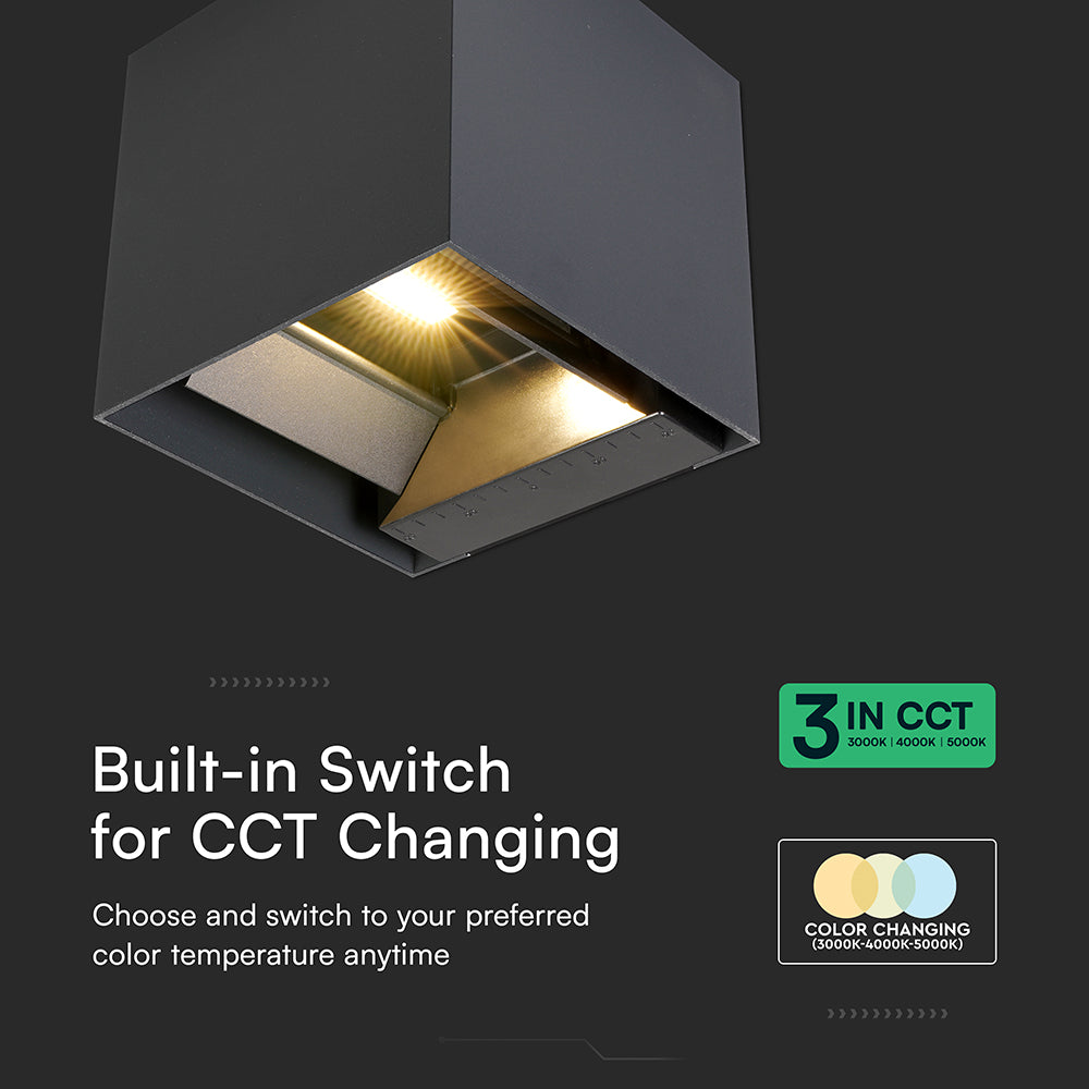 9W Solarna Lampa Ścienna z czujnikiem ruchu / Barwa: 3w1 / Obudowa: Szara / IP65