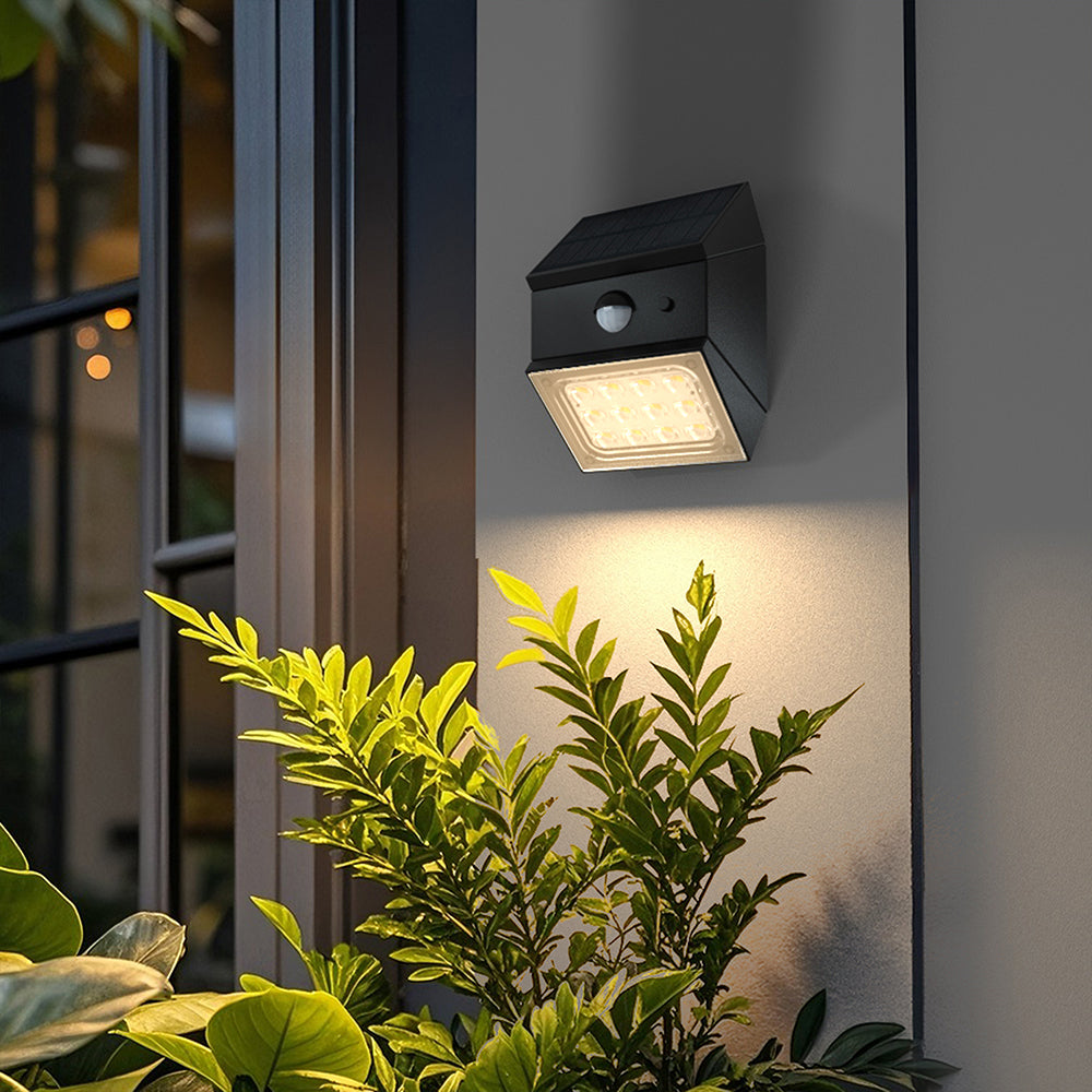 2.5W Solarna kinkiet ogrodowy z czujnikiem ruchu / Obudowa: Czarna / Barwa:3w1