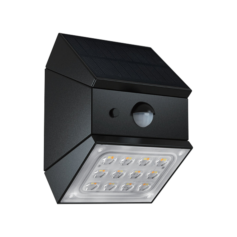 2.5W Solarna kinkiet ogrodowy z czujnikiem ruchu / Obudowa: Czarna / Barwa:3w1