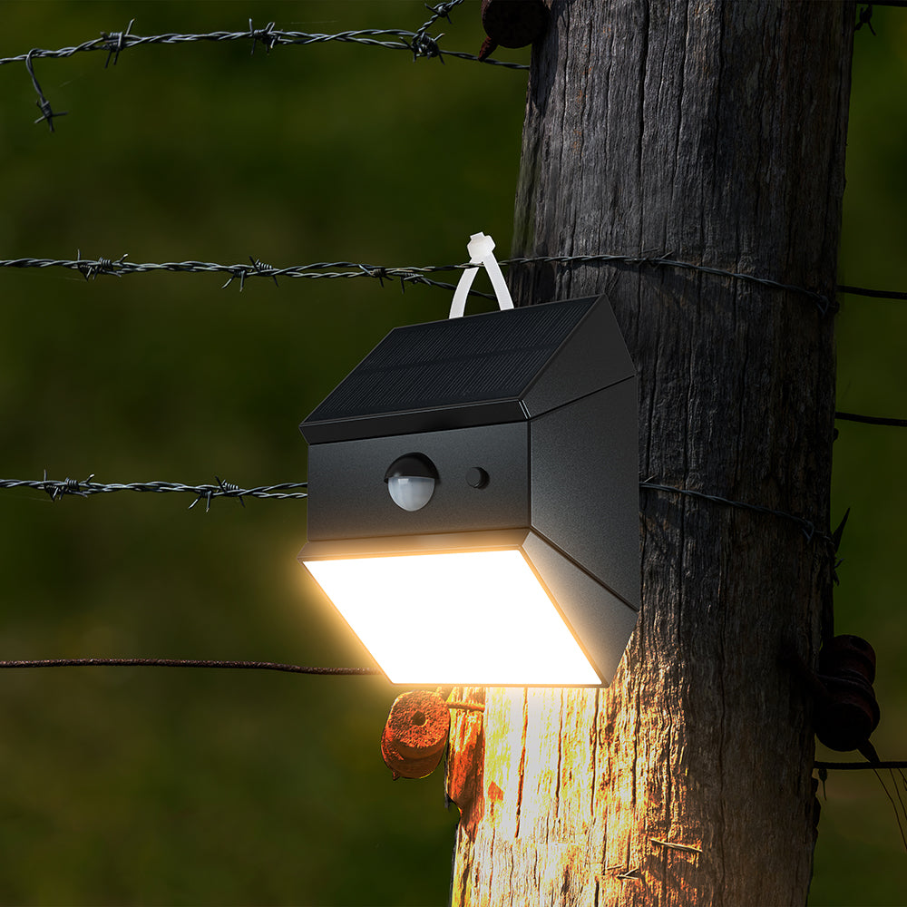 2.5W Solarna kinkiet ogrodowy z czujnikiem ruchu / Obudowa: Biała / Barwa:3w1