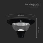 15W Ogrodowa Lampa Solarna z czujnikiem ruchu / Barwa:3w1 / Obudowa: Czarna