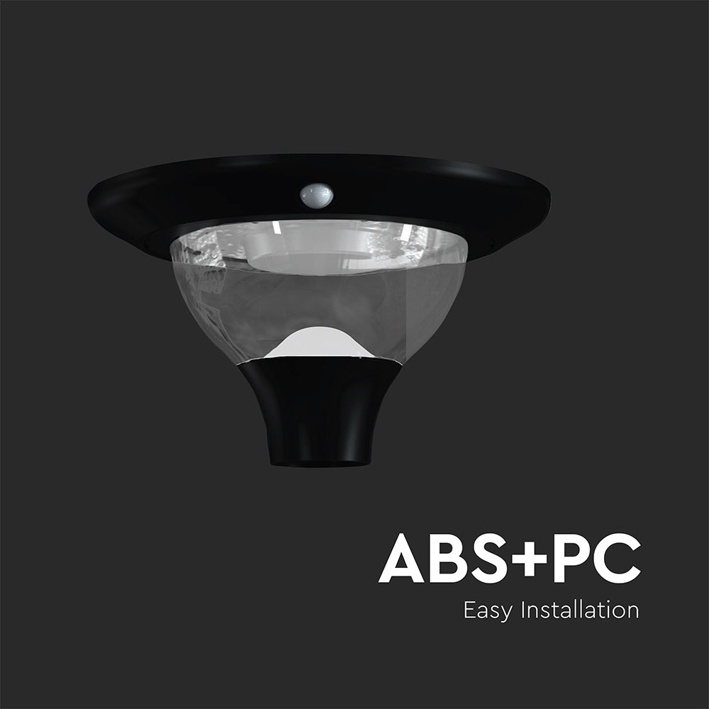 15W Ogrodowa Lampa Solarna z czujnikiem ruchu / Barwa:3w1 / Obudowa: Czarna