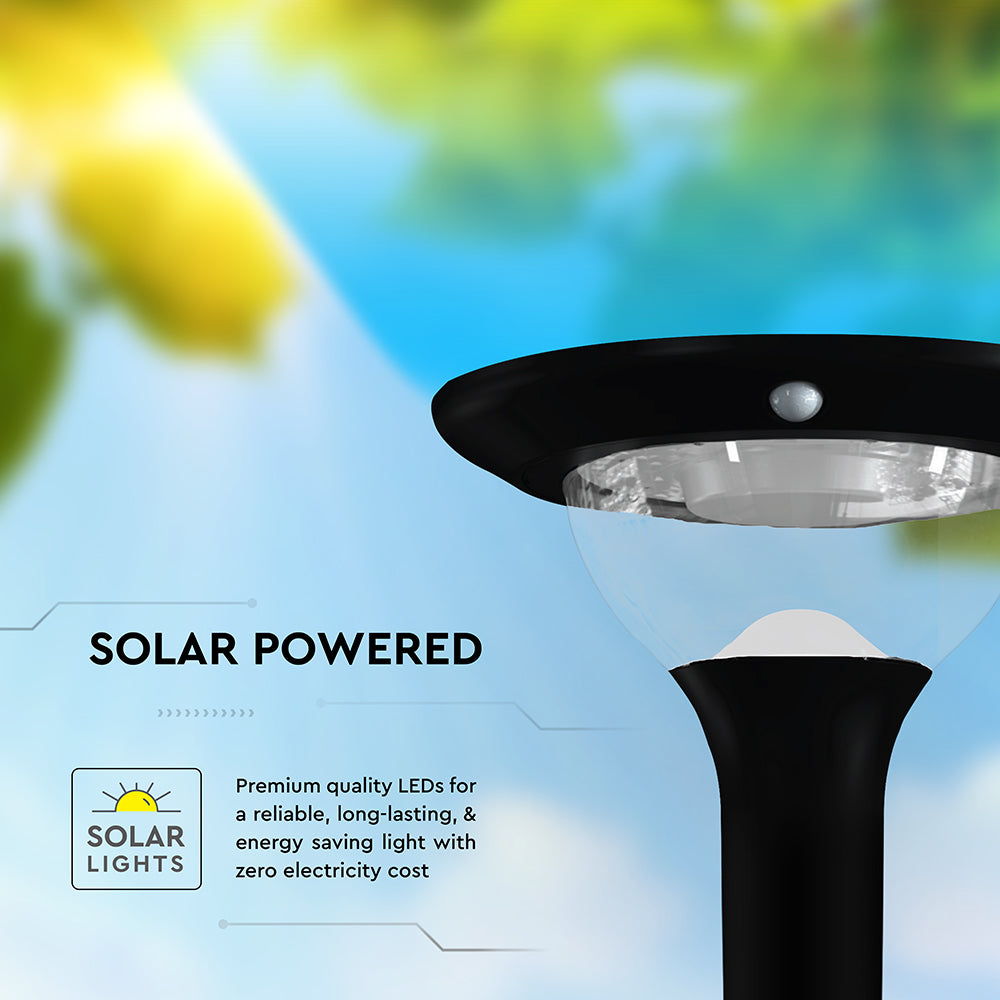 15W Ogrodowa Lampa Solarna z czujnikiem ruchu / Barwa:3w1 / Obudowa: Czarna