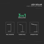 20W Lampa uliczna solarna z czujnikiem ruchu / Barwa:3w1 / Obudowa: Czarna