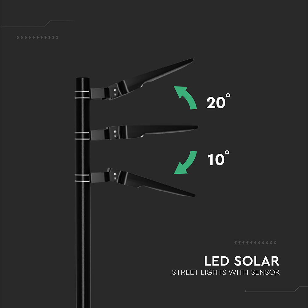 20W Lampa uliczna solarna z czujnikiem ruchu / Barwa:3w1 / Obudowa: Czarna