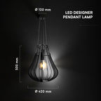 Lampa Wisząca / Gniazdo: E27 / Klosz: Siatka / Czarny