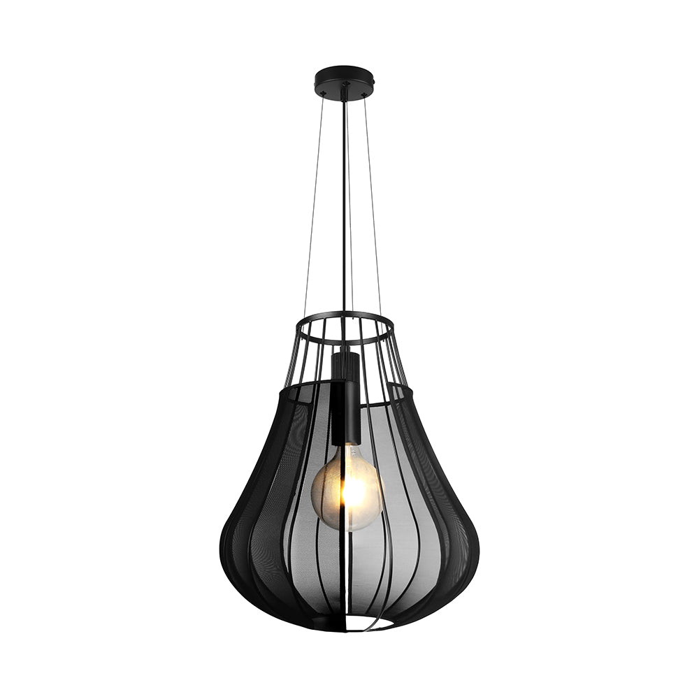 Lampa Wisząca / Gniazdo: E27 / Klosz: Siatka / Czarny