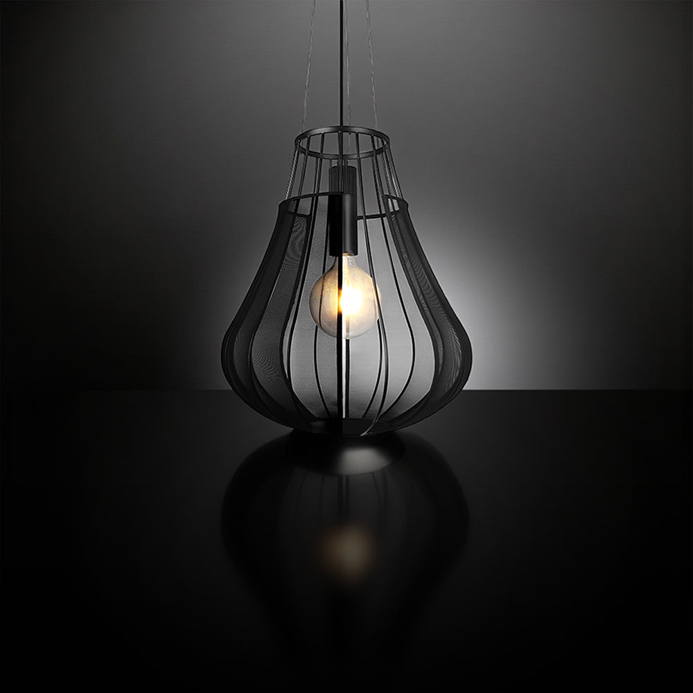 Lampa Wisząca / Gniazdo: E27 / Klosz: Siatka / Czarny