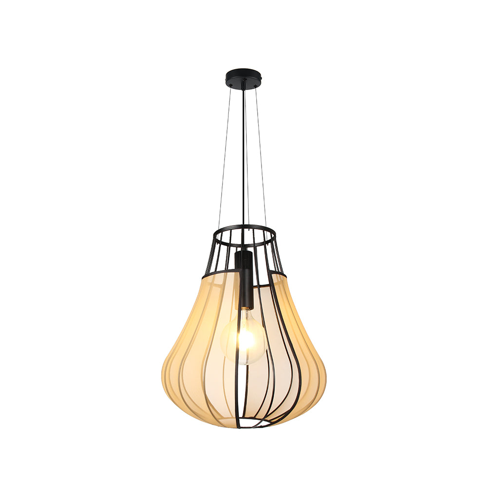 Lampa Wisząca / Gniazdo: E27 / Klosz: Siatka / Beżowy