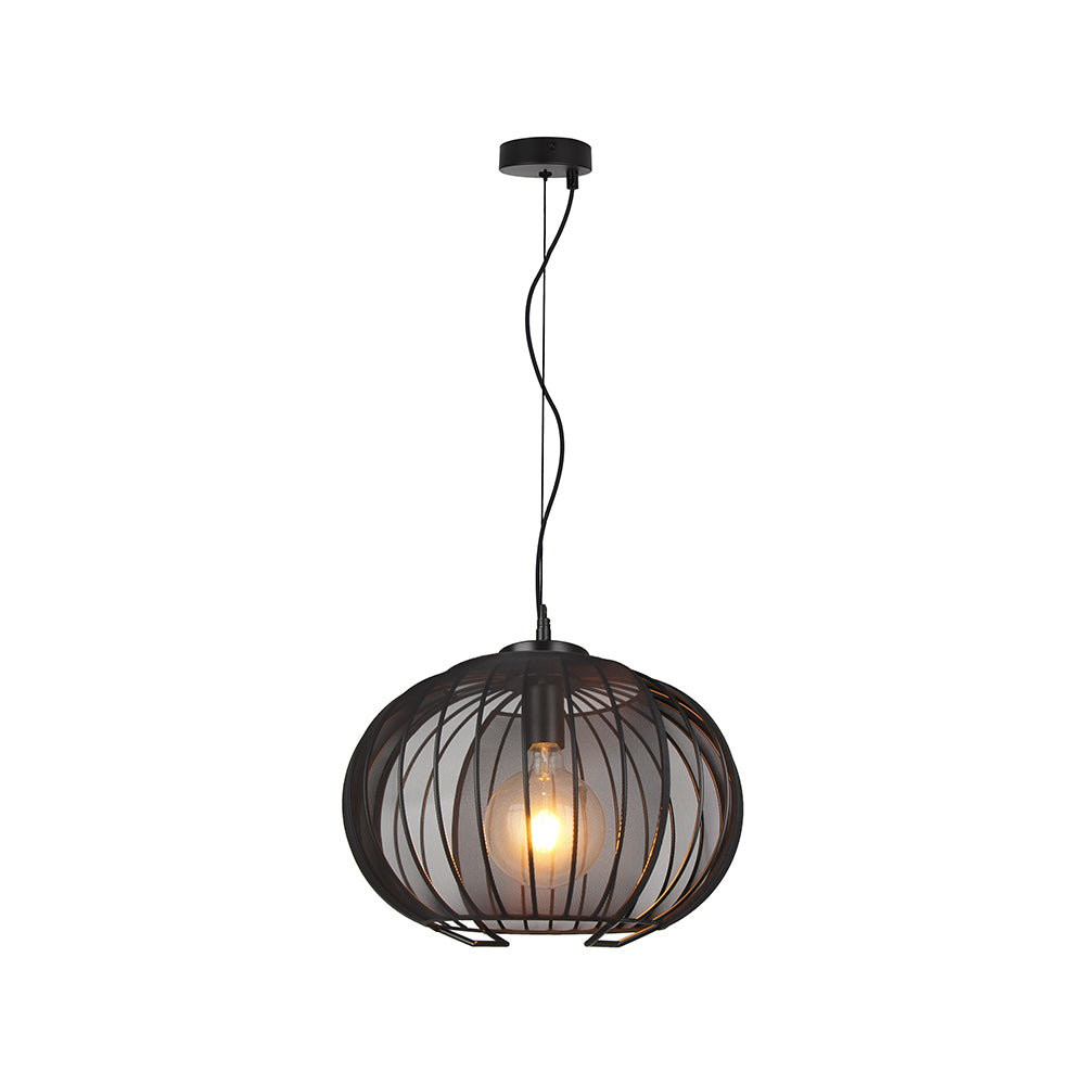 Lampa Wisząca E27 / Klosz: Drut / Kolor:Czarny