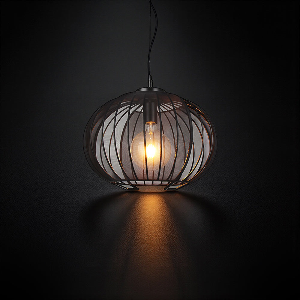 Lampa Wisząca E27 / Klosz: Drut / Kolor:Czarny