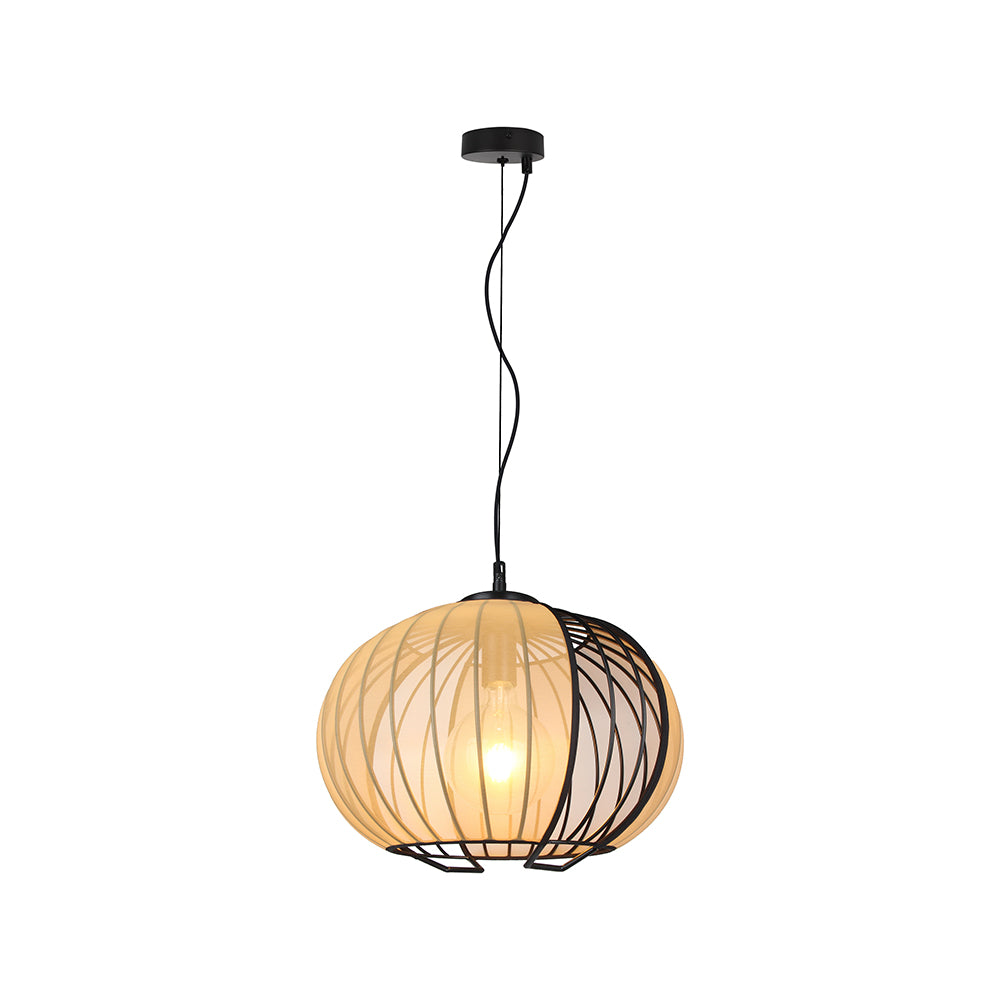 Lampa Wisząca / Gniazdo: E27 / Klosz: Siatka / Beżowy