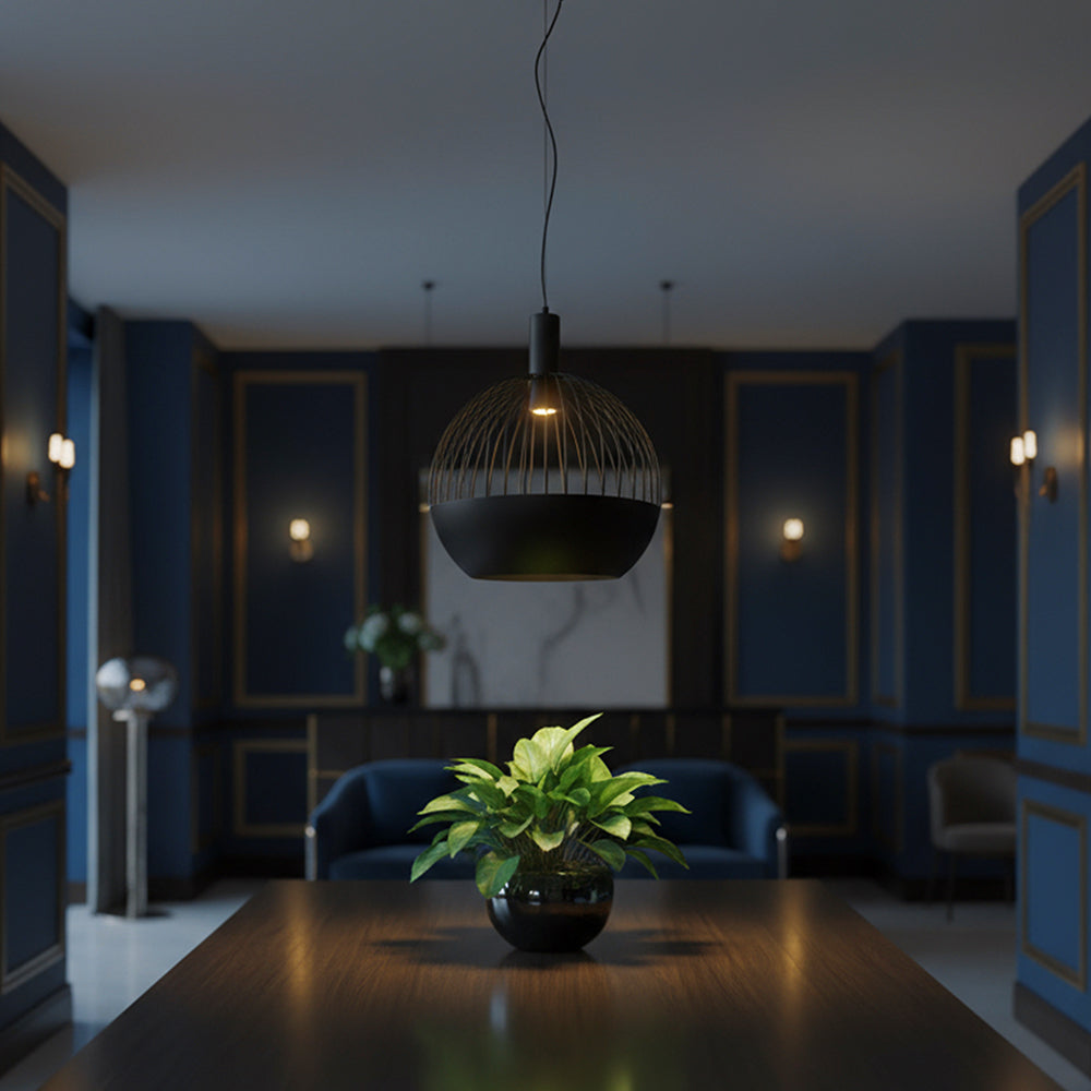 Lampa Wisząca / Gniazdo: GU10 / Klosz: Siatka / Czarny