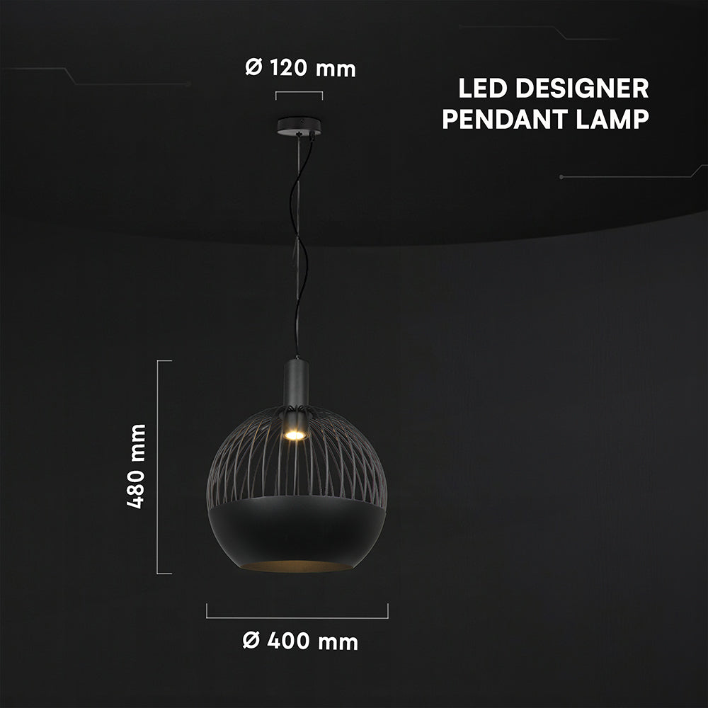 Lampa Wisząca / Gniazdo: GU10 / Klosz: Siatka / Czarny