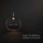 Lampa Wisząca / Gniazdo: GU10 / Klosz: Siatka / Czarny