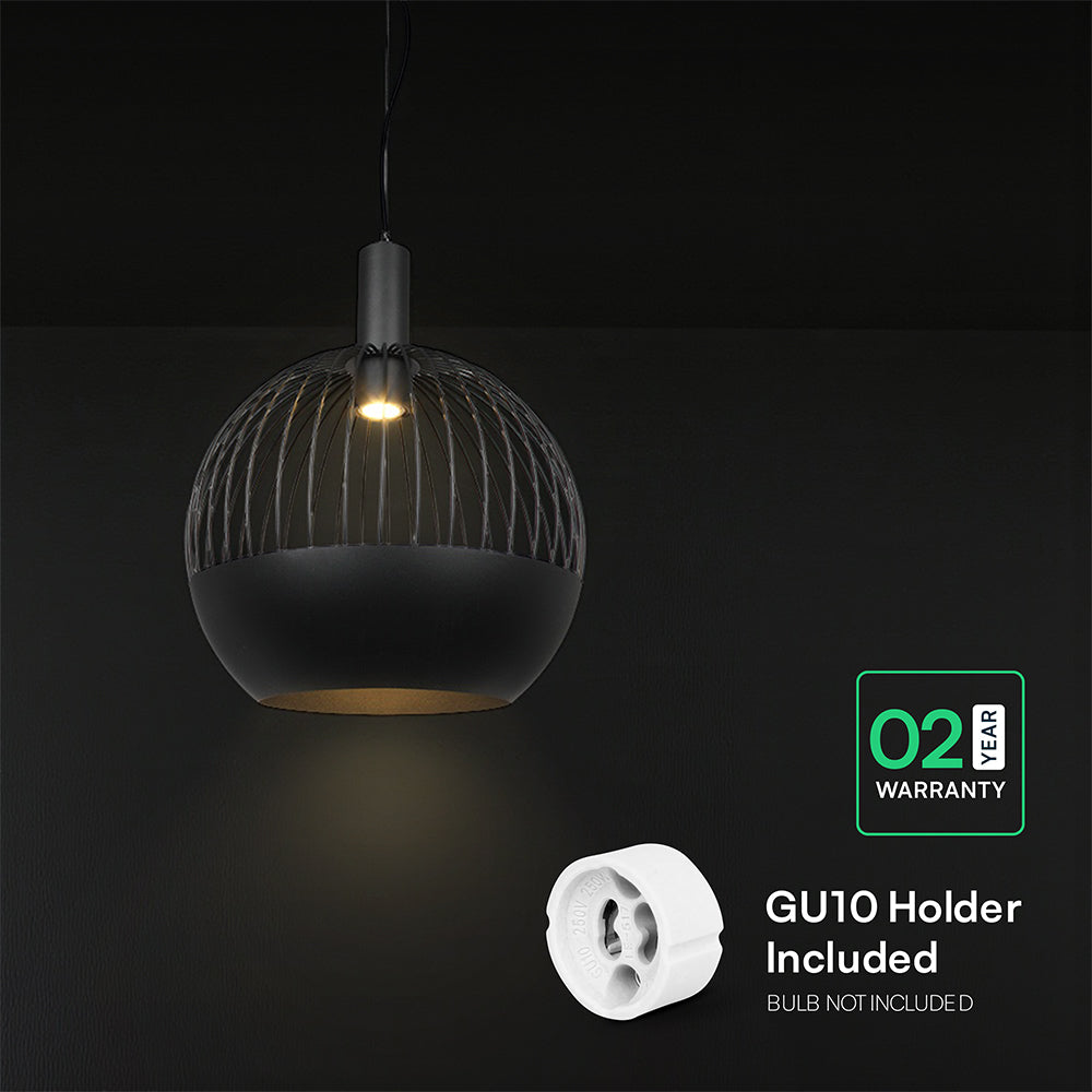 Lampa Wisząca / Gniazdo: GU10 / Klosz: Siatka / Czarny