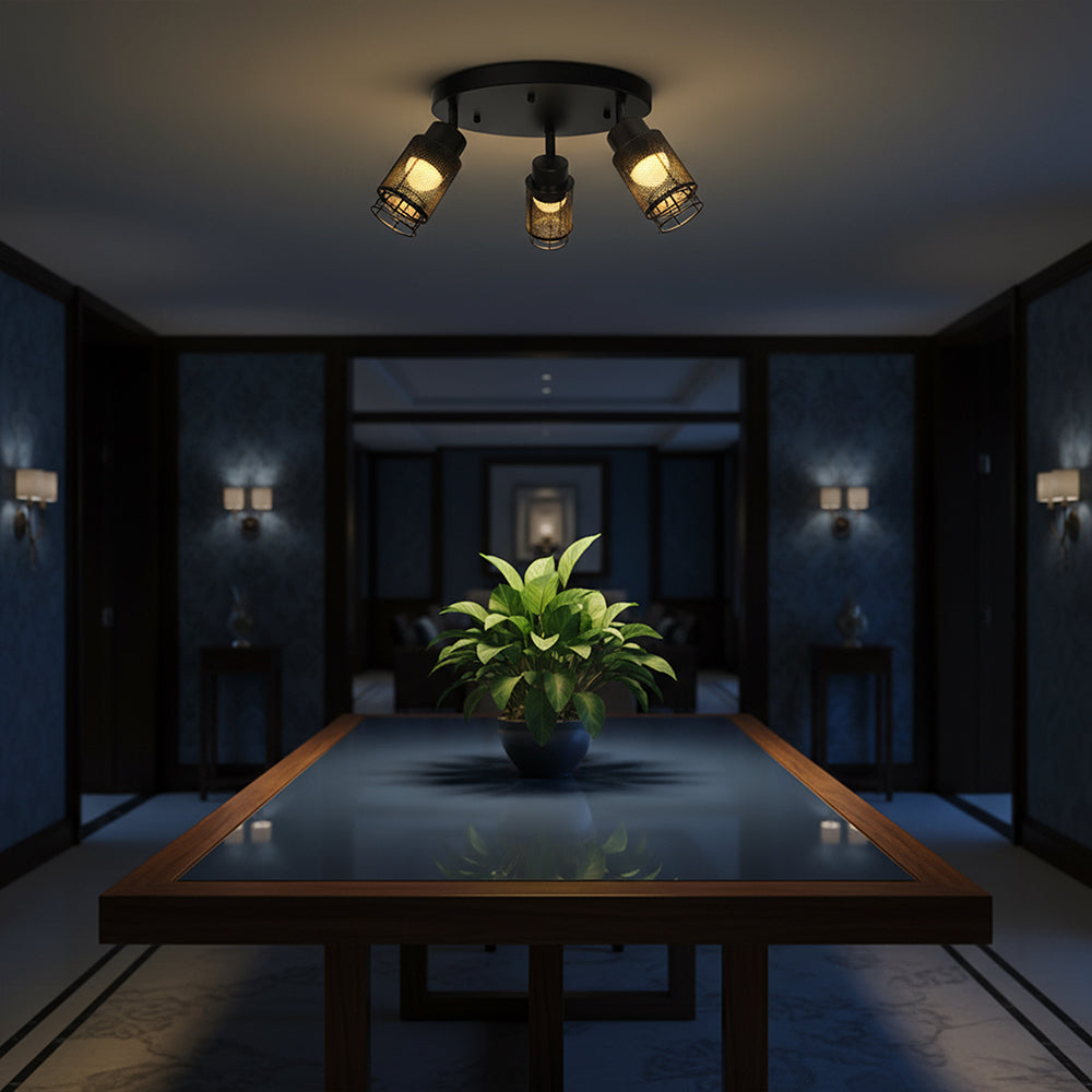 3x6W Dekoracyjna lampa sufitowa LED / Barwa: 3000K / Obudowa: Czarna / IP20