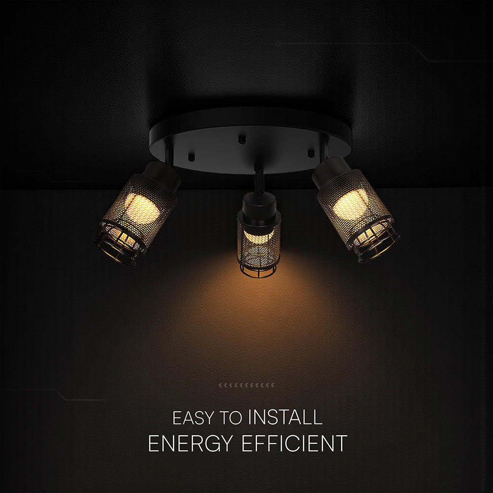 3x6W Dekoracyjna lampa sufitowa LED / Barwa: 3000K / Obudowa: Czarna / IP20