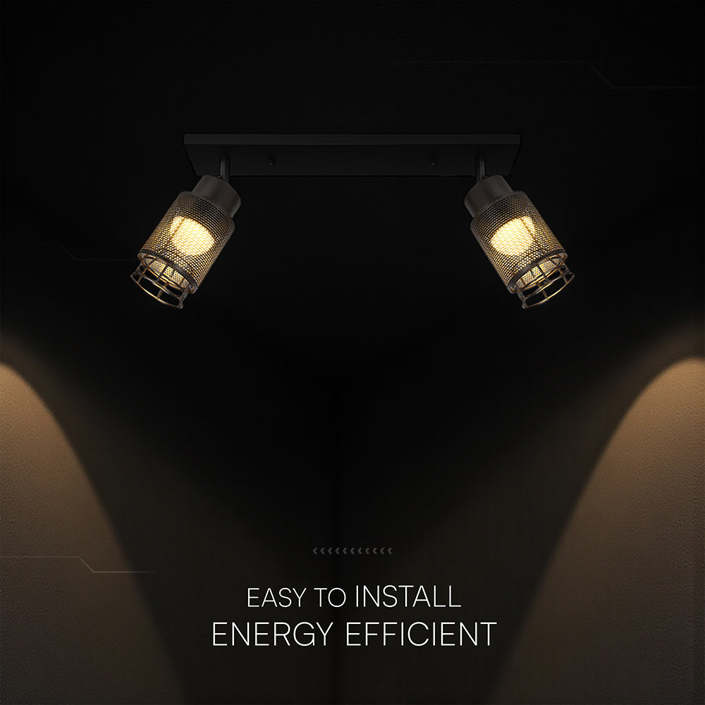 2x6W Dekoracyjna lampa sufitowa LED / Barwa: 3000K / Obudowa: Czarna / IP20