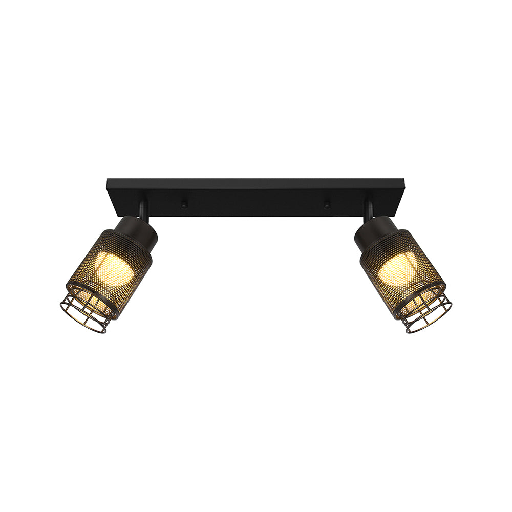 2x6W Dekoracyjna lampa sufitowa LED / Barwa: 3000K / Obudowa: Czarna / IP20
