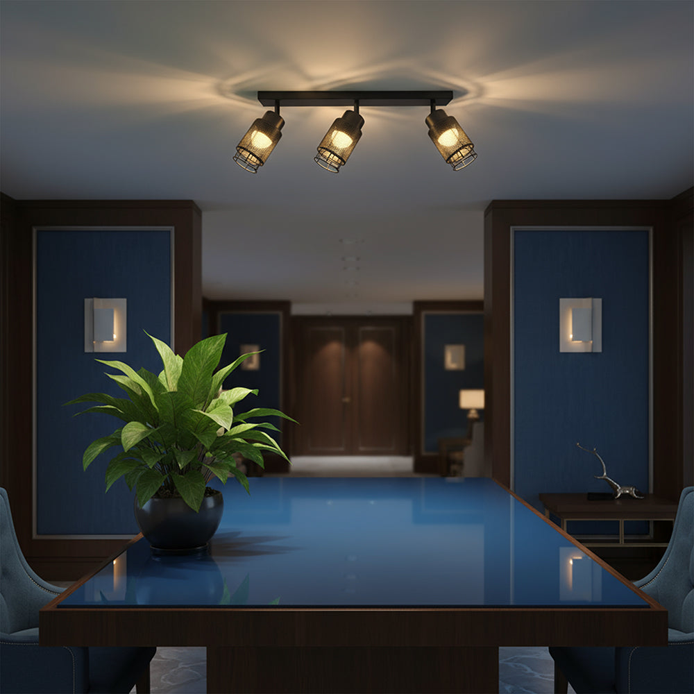 3x6W Dekoracyjna lampa sufitowa LED / Barwa: 3000K / Obudowa: Czarna / IP20