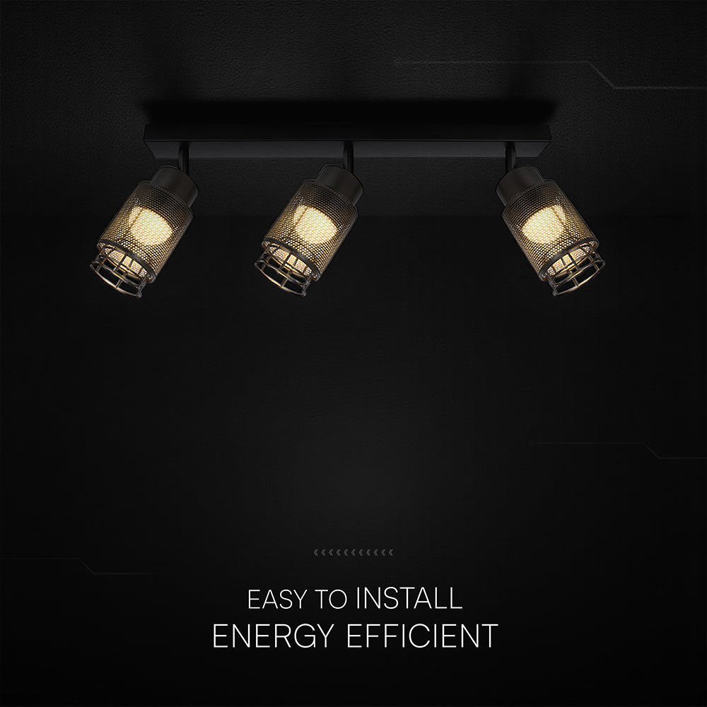 3x6W Dekoracyjna lampa sufitowa LED / Barwa: 3000K / Obudowa: Czarna / IP20