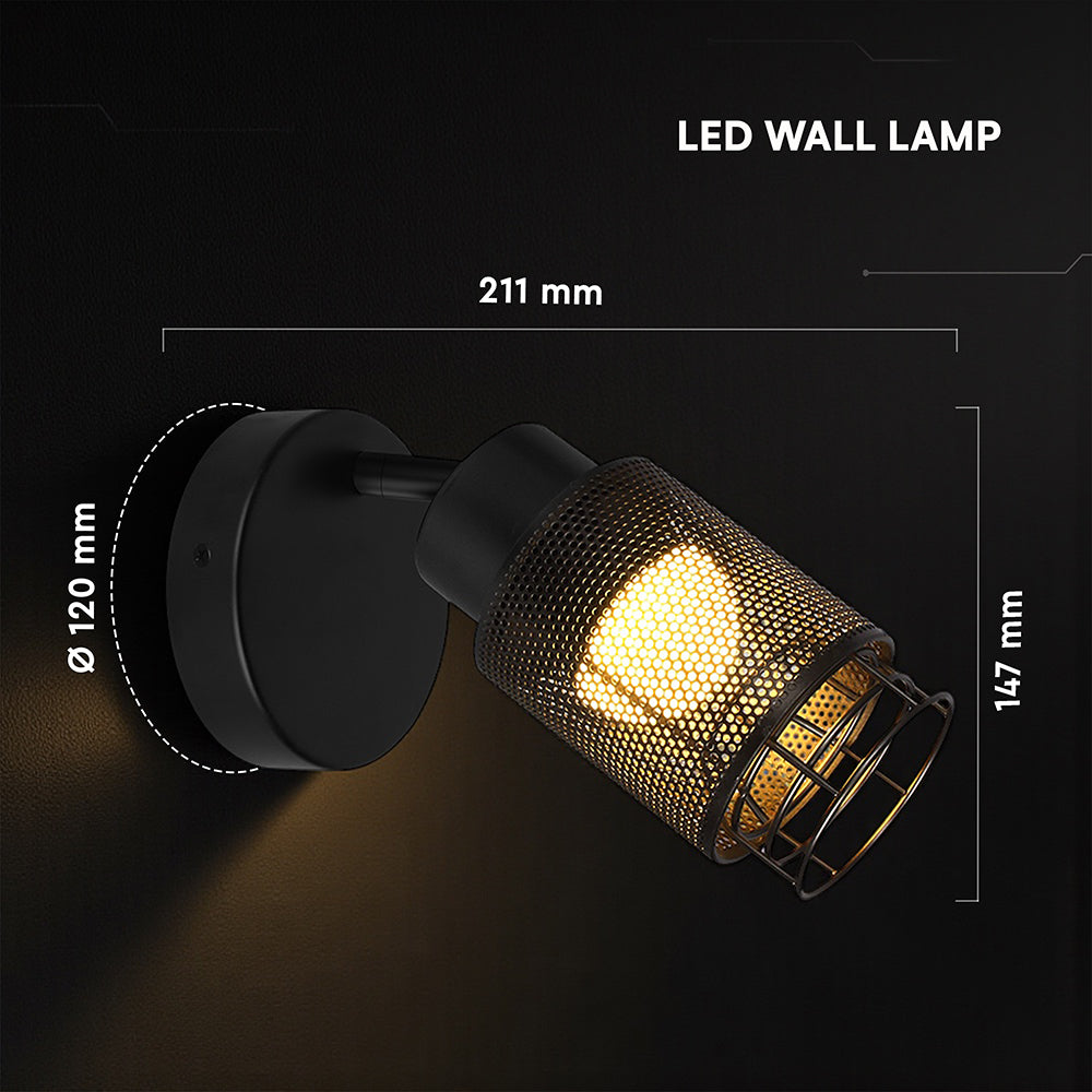 6W Dekoracyjny kinkiet LED / Barwa: 3000K / Obudowa: Czarna