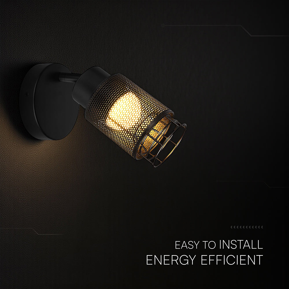 6W Dekoracyjny kinkiet LED / Barwa: 3000K / Obudowa: Czarna